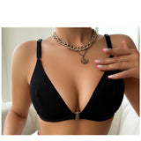 Brasier sexy talla S con cierre frontal sin aros Marron / Negro o Blanco