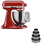 Batidora de Pedestal KitchenAid Artisan 4.7 Lt Rojo + juego de moldes reposteria