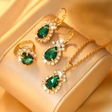 Collar + aretes + anillo juego lindo fantasia