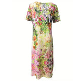 Vestido mujer XL Poliester casual estampado floral primavera verano