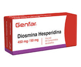 Diosmina + Hesperidina 450mg/50mg Genfar Caja X 30 Comprimidos