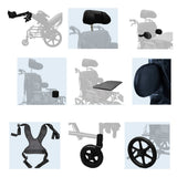 Silla de Ruedas Neurológica plegable con mesa para adulto 958