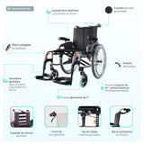Silla de Ruedas Aluminio 170 kg, antivuelco Flexx HD