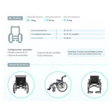Silla de Ruedas Aluminio 170 kg, antivuelco Flexx HD
