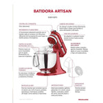 Batidora de Pedestal KitchenAid Artisan 4.7 Lt Rojo + juego de moldes reposteria