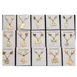 Collar y aretes juego elegante en acero inoxidable