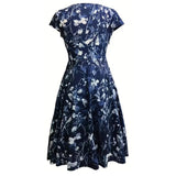 Vestido elegante talla L estampado floral cuello V