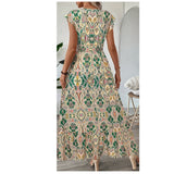 Vestido mujer XL maxi estampado floral, elegante primavera y verano.