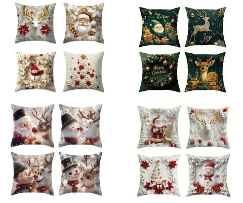 Cojines Fundas Navideñas x 4 45 x 45  lindos motivos