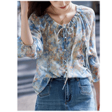 Blusa fina talla XL estampada elegante