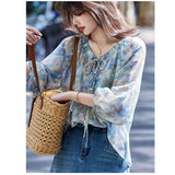 Camisa elegante Mujer Manga 3/4  estampada