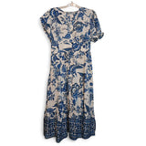 Vestido Elegante de Mujer XL con Cuello en V Estampado