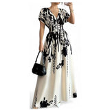 Vestido elegante XL de mujer con cuello en V, romántico,