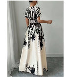 Vestido elegante XL de mujer con cuello en V, romántico,