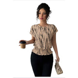 Blusa elegante talla XL cuello redondo estampada
