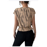 Blusa elegante talla XL cuello redondo estampada