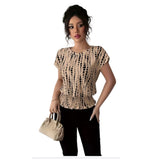 Blusa elegante talla XL cuello redondo estampada