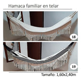 Hamaca En Telar Familiar 1,60x2,40 Con Macrame - Sendai Group