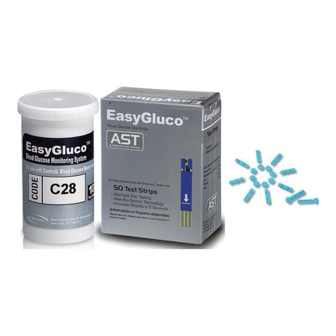 Tirillas Easy Gluco Caja X 50 Unid + 25 Lancetas para glucometria