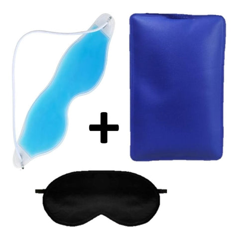 Cojin Frio -Calor + Gafas Frio + Antifaz Dormir kit relajante