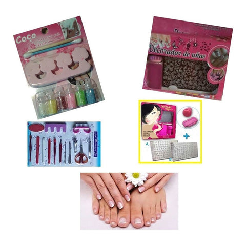 Uñas Manicure Y Pedicure kit con decoracion Facil Y Bella